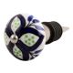 Navy Blue Flower Crackle Ceramic Wine Stopper